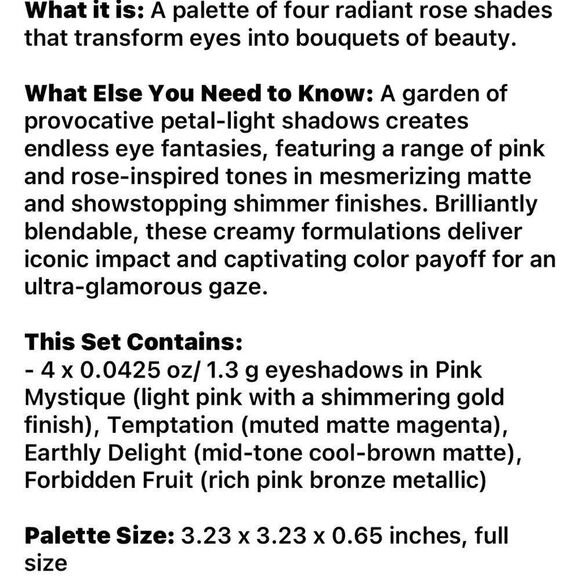 Pat McGrath Labs
Divine Rose Luxe Quad: Eternal Eden
Eye Shadow Quad NIB - Picture 5 of 5